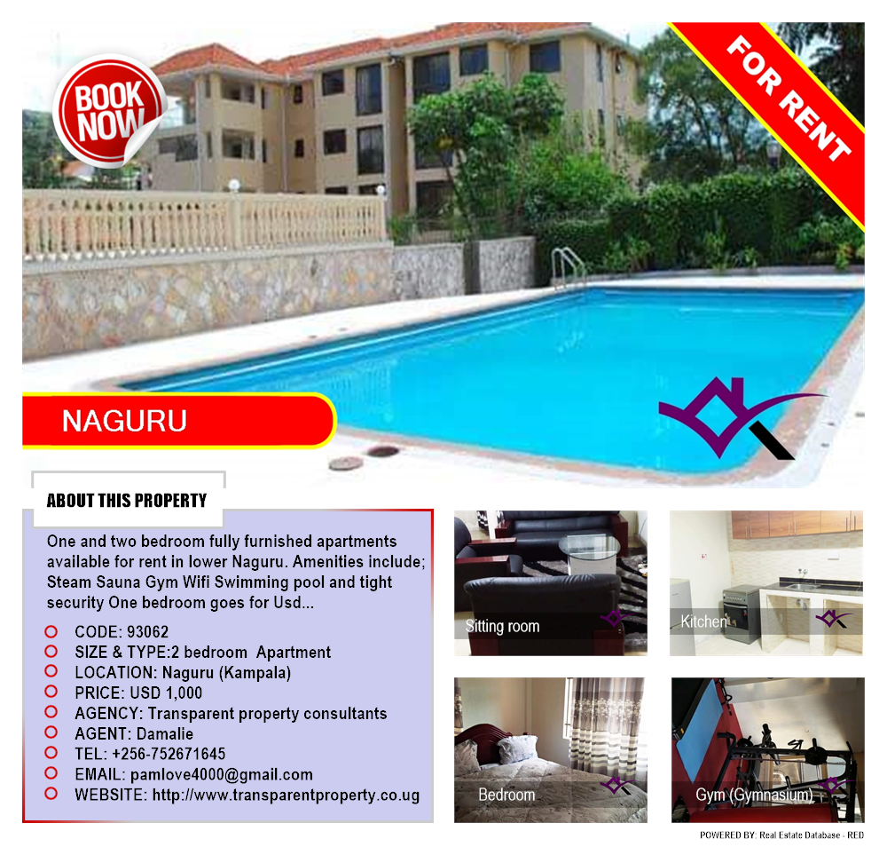 2 bedroom Apartment  for rent in Naguru Kampala Uganda, code: 93062