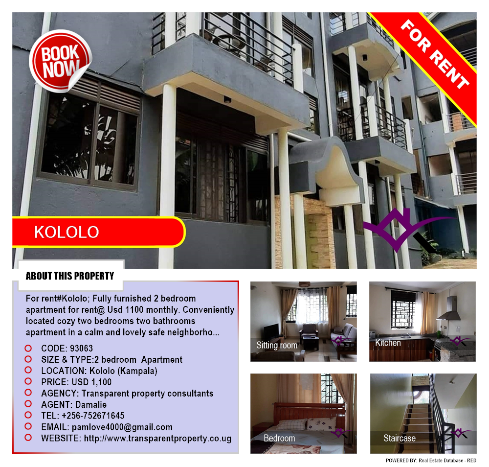 2 bedroom Apartment  for rent in Kololo Kampala Uganda, code: 93063