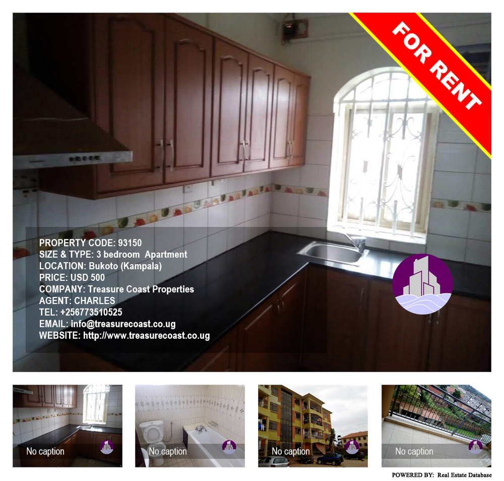 3 bedroom Apartment  for rent in Bukoto Kampala Uganda, code: 93150