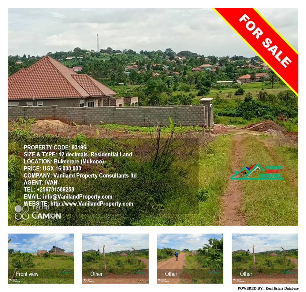 Residential Land  for sale in Bukeelele Mukono Uganda, code: 93196