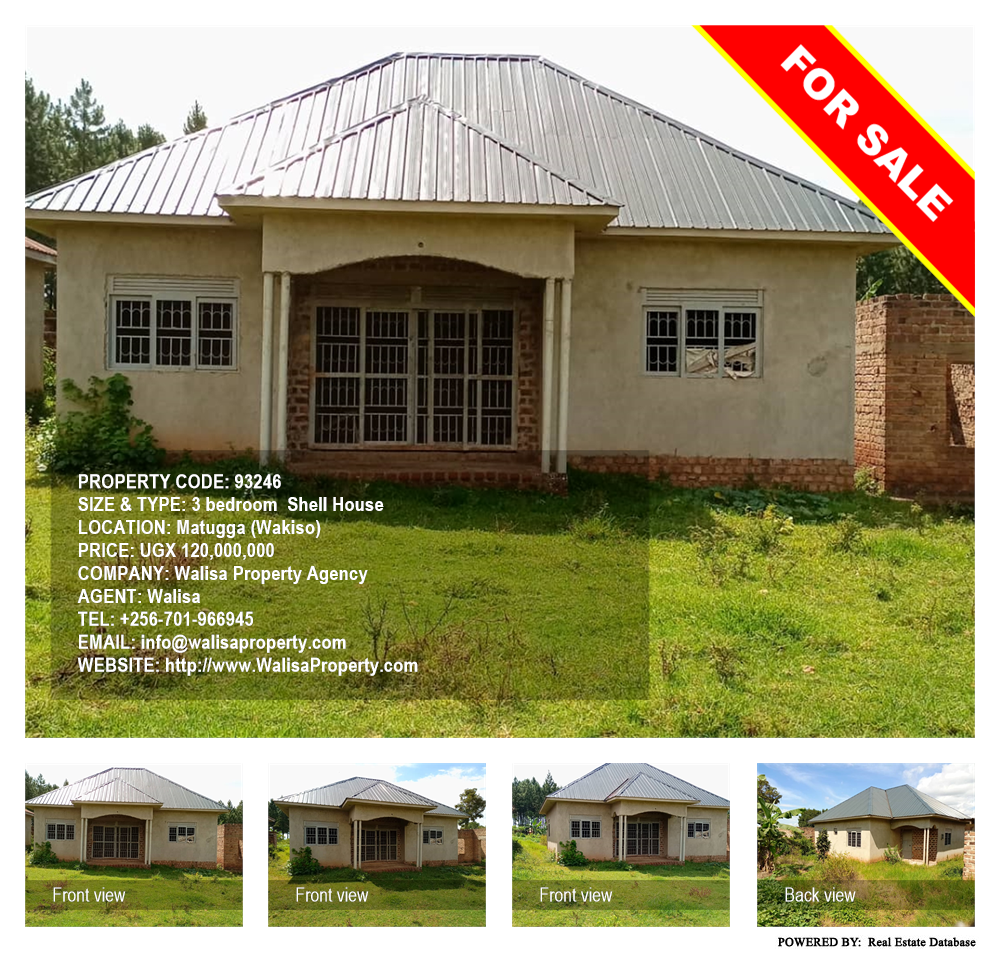 3 bedroom Shell House  for sale in Matugga Wakiso Uganda, code: 93246