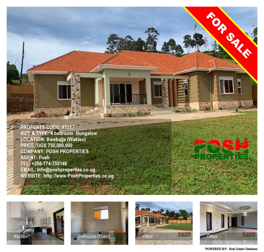 4 bedroom Bungalow  for sale in Bwebajja Wakiso Uganda, code: 93287
