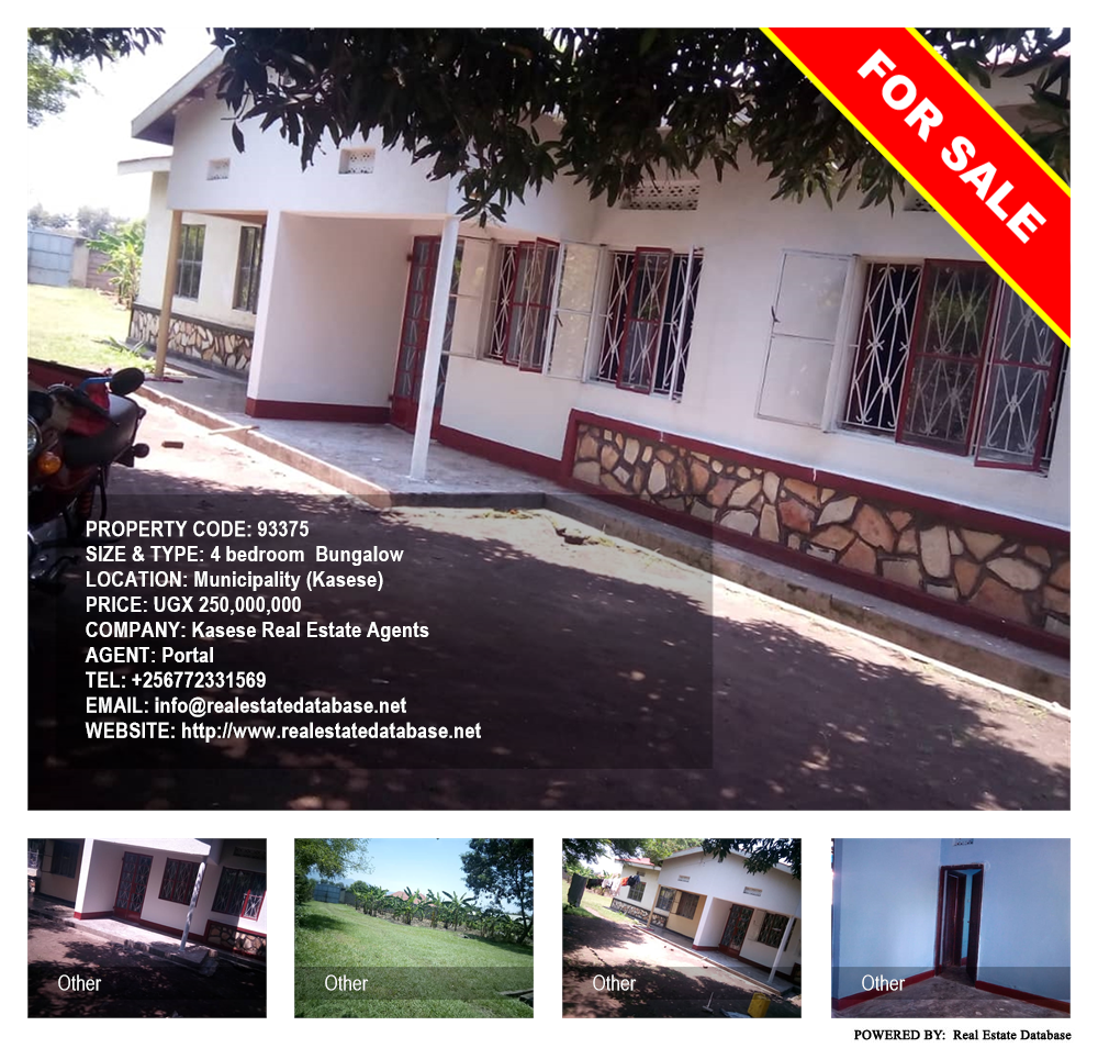 4 bedroom Bungalow  for sale in Municipality Kaseese Uganda, code: 93375