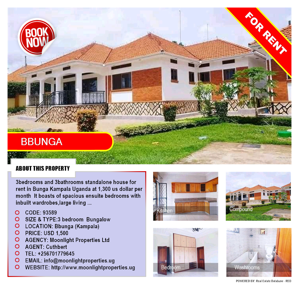 3 bedroom Bungalow  for rent in Bbunga Kampala Uganda, code: 93589