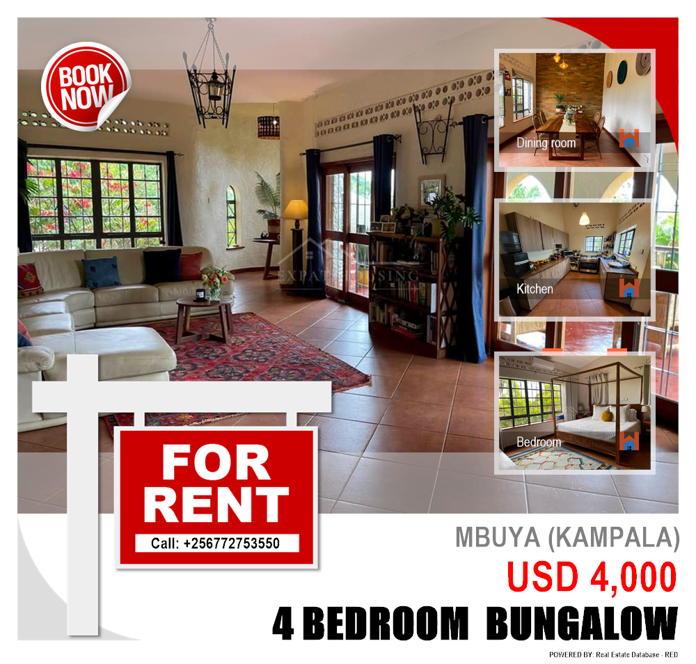 4 bedroom Bungalow  for rent in Mbuya Kampala Uganda, code: 93681