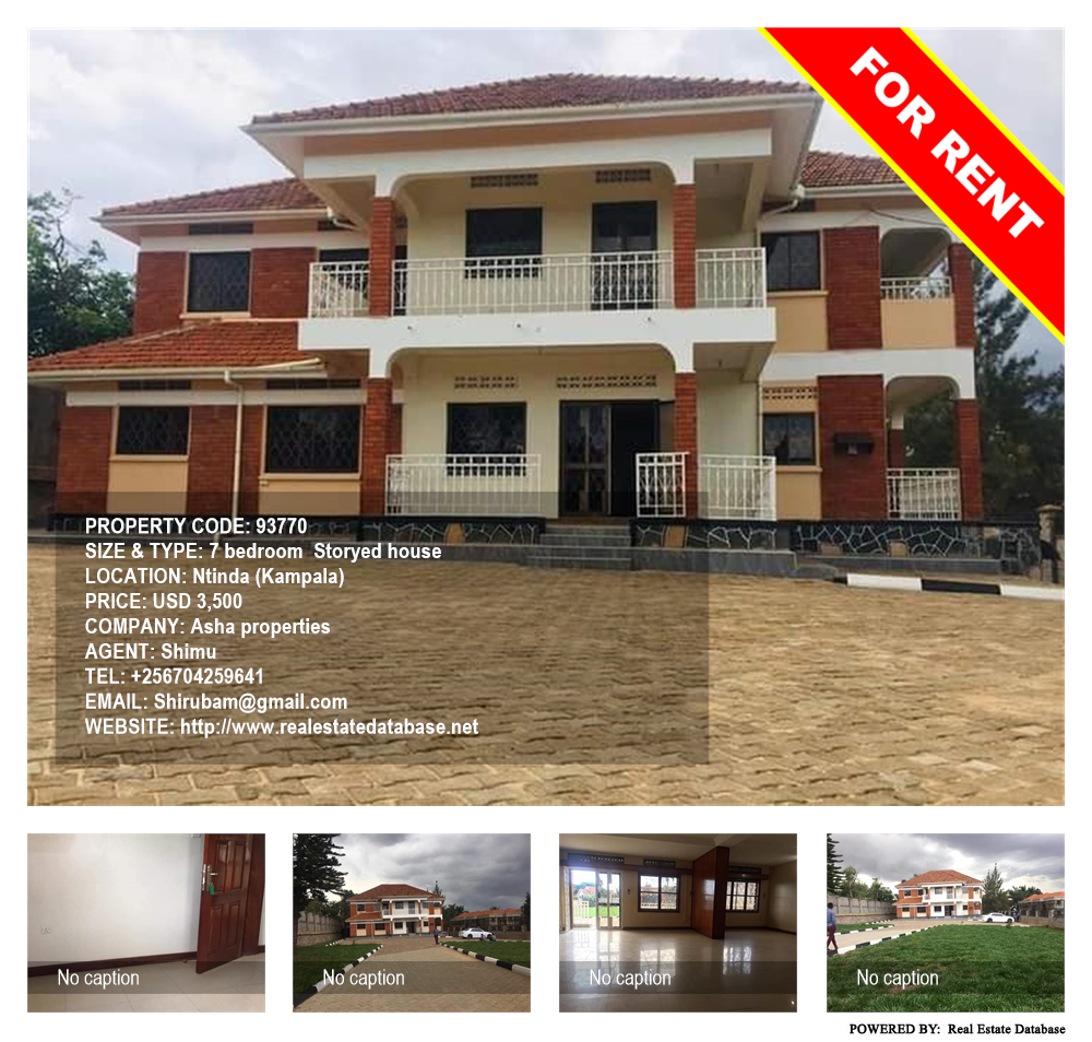 7 bedroom Storeyed house  for rent in Ntinda Kampala Uganda, code: 93770