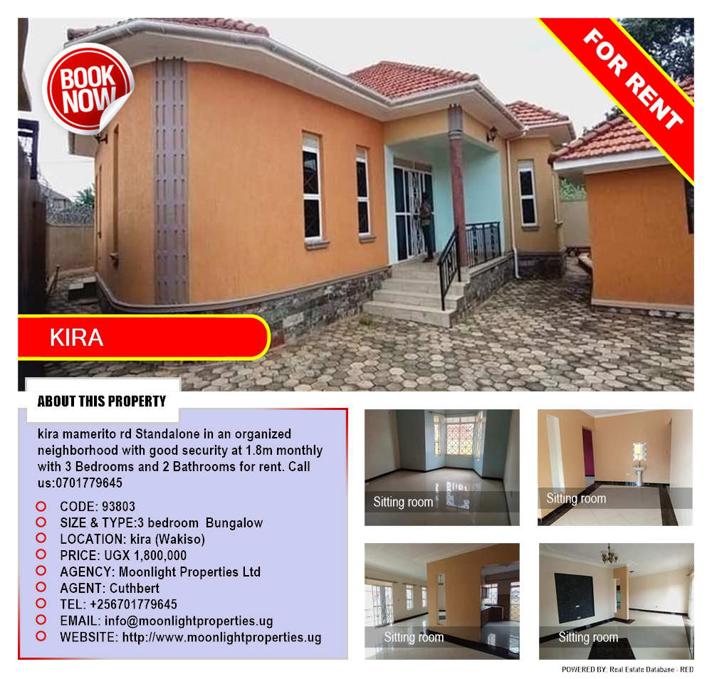 3 bedroom Bungalow  for rent in Kira Wakiso Uganda, code: 93803