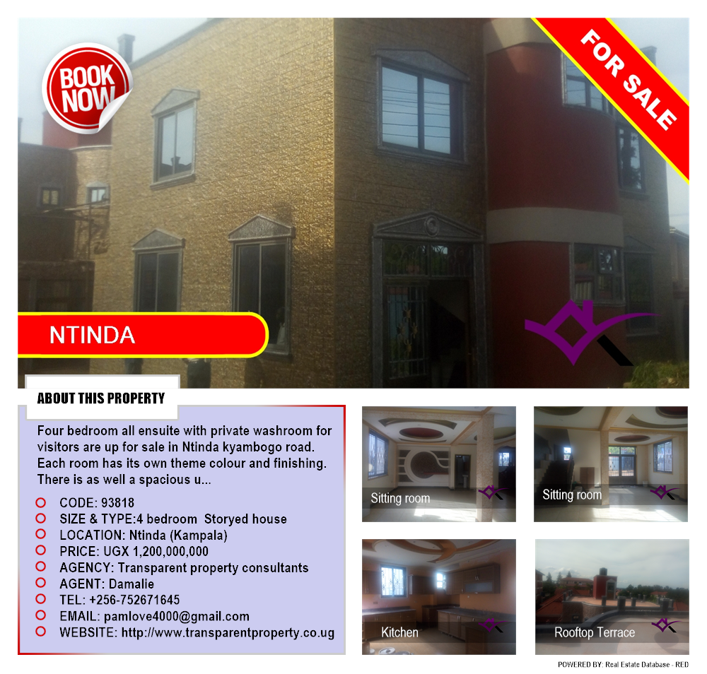 4 bedroom Storeyed house  for sale in Ntinda Kampala Uganda, code: 93818