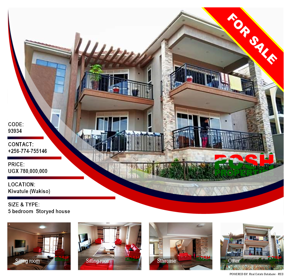 5 bedroom Storeyed house  for sale in Kiwaatule Wakiso Uganda, code: 93934