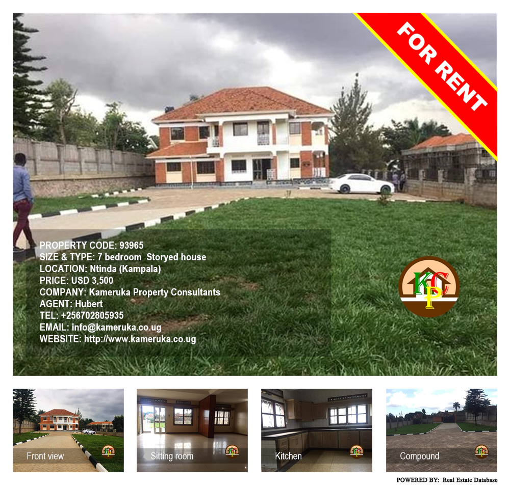 7 bedroom Storeyed house  for rent in Ntinda Kampala Uganda, code: 93965