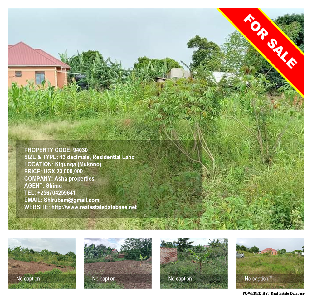 Residential Land  for sale in Kigunga Mukono Uganda, code: 94030