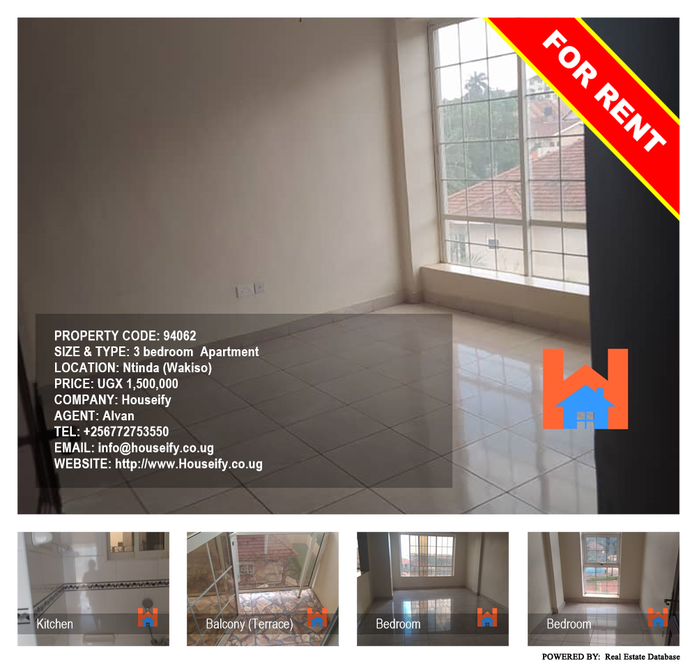 3 bedroom Apartment  for rent in Ntinda Wakiso Uganda, code: 94062