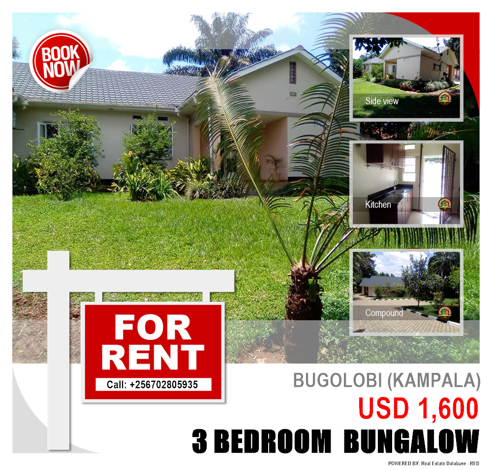 3 bedroom Bungalow  for rent in Bugoloobi Kampala Uganda, code: 94190
