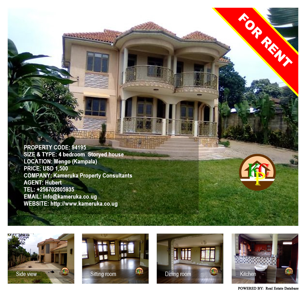 4 bedroom Storeyed house  for rent in Mengo Kampala Uganda, code: 94195