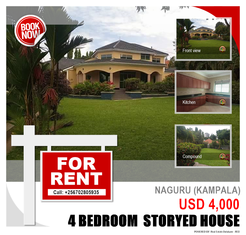 4 bedroom Storeyed house  for rent in Naguru Kampala Uganda, code: 94361