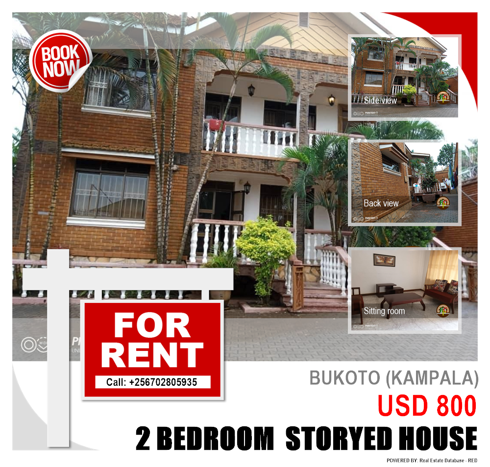 2 bedroom Storeyed house  for rent in Bukoto Kampala Uganda, code: 94362