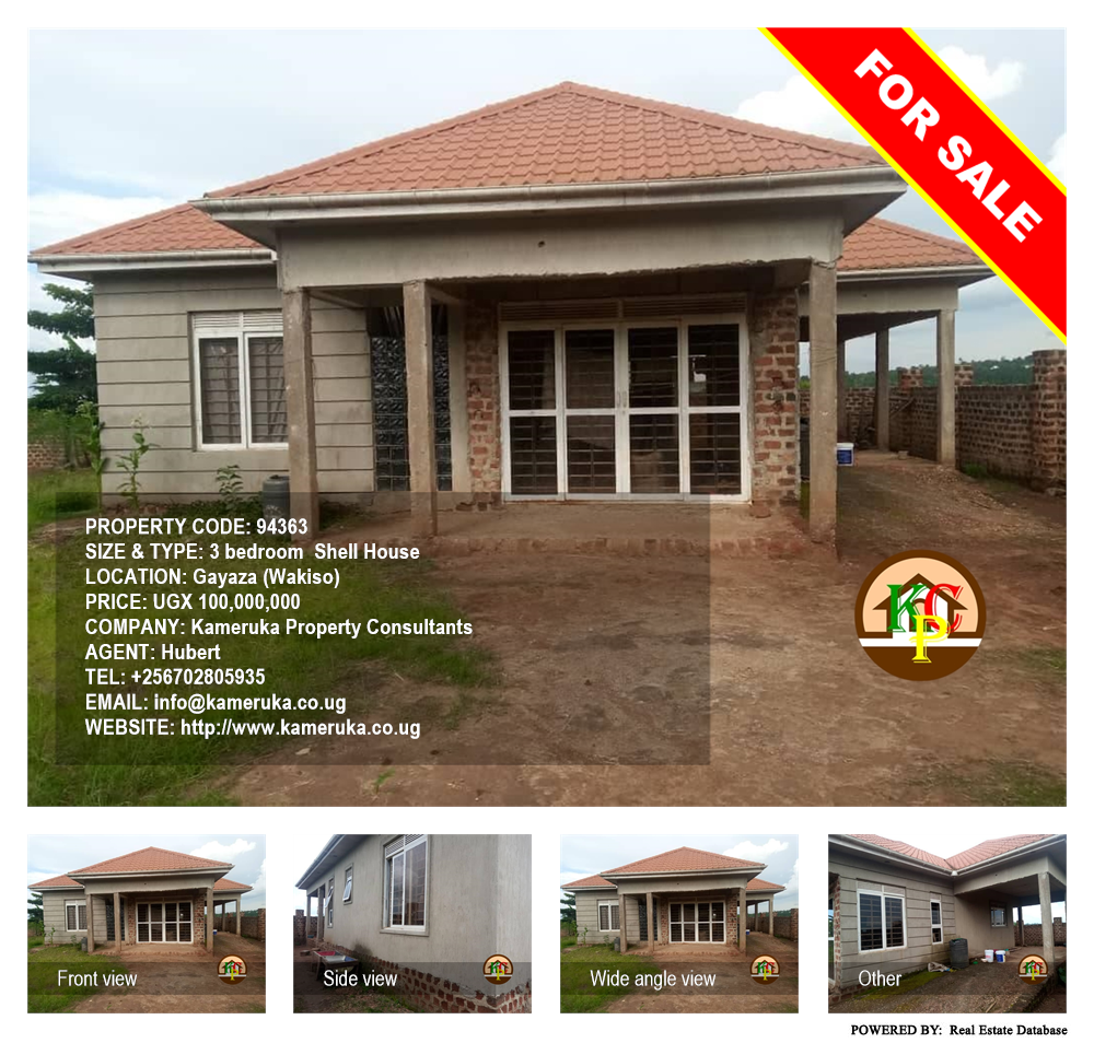 3 bedroom Shell House  for sale in Gayaza Wakiso Uganda, code: 94363