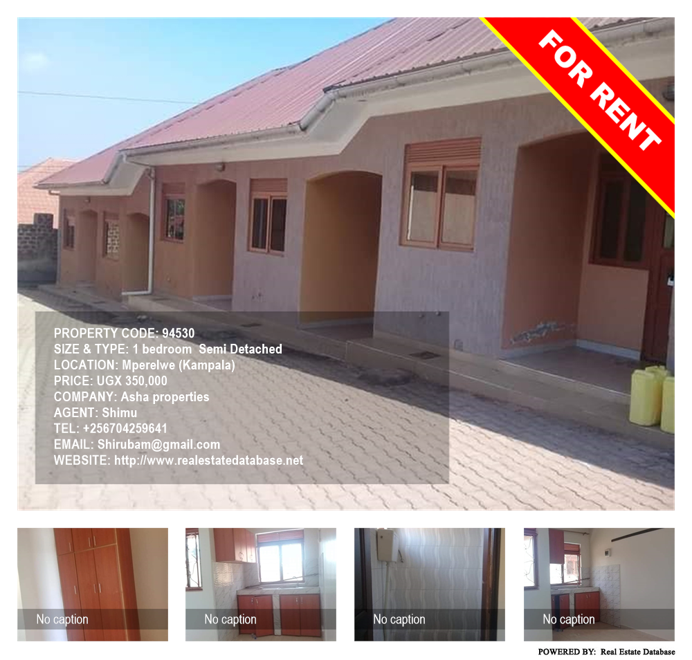 1 bedroom Semi Detached  for rent in Mpererwe Kampala Uganda, code: 94530
