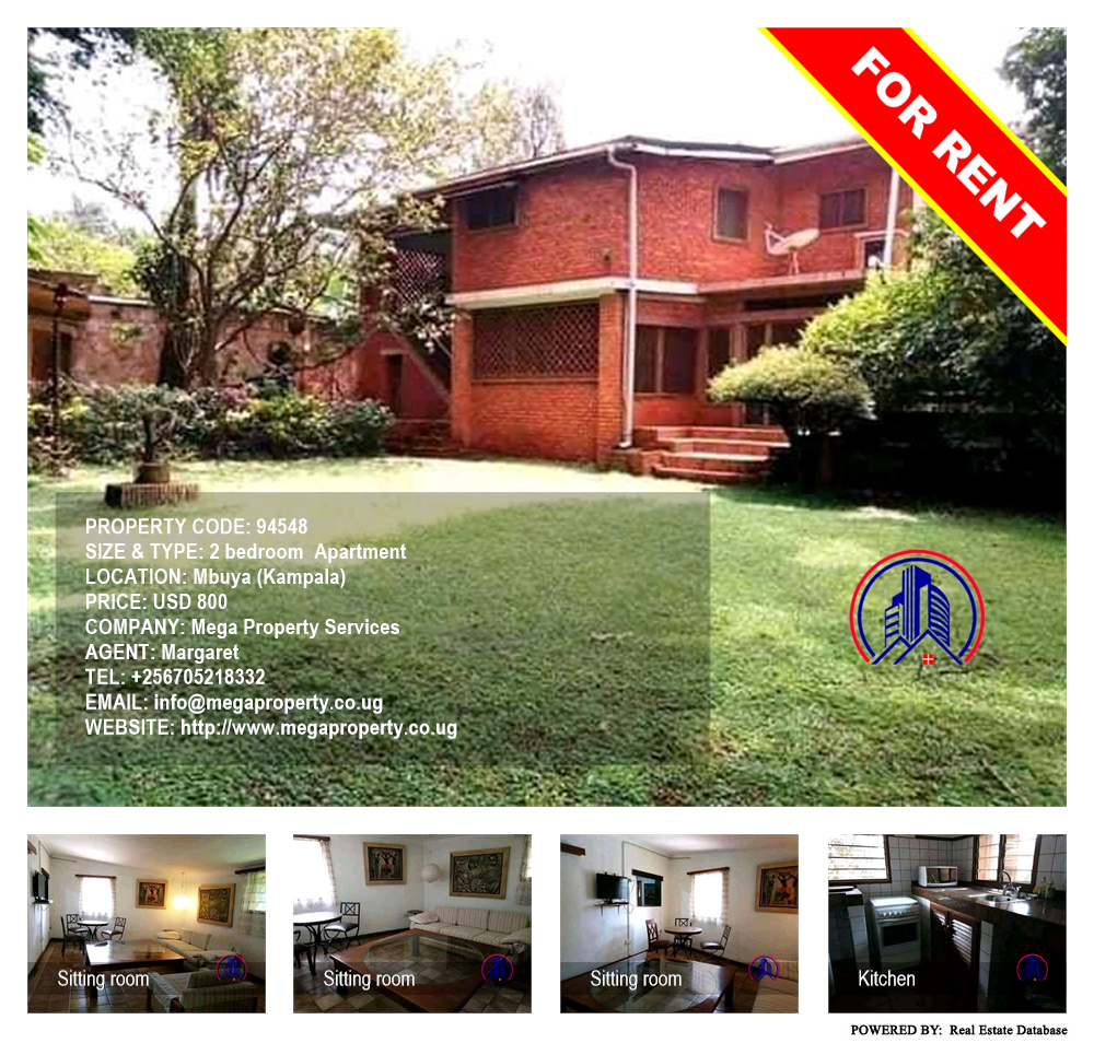 2 bedroom Apartment  for rent in Mbuya Kampala Uganda, code: 94548