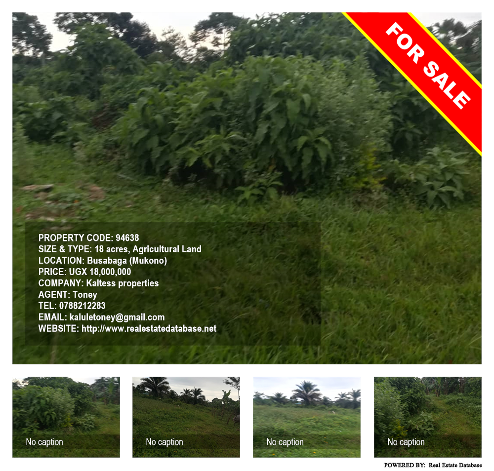 Agricultural Land  for sale in Busabaga Mukono Uganda, code: 94638