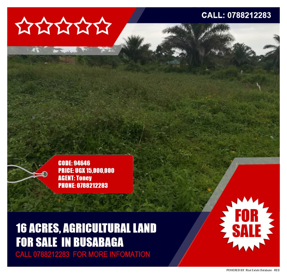 Agricultural Land  for sale in Busabaga Mukono Uganda, code: 94646