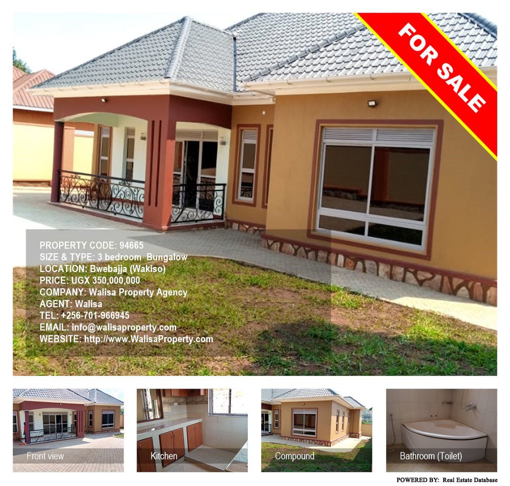 3 bedroom Bungalow  for sale in Bwebajja Wakiso Uganda, code: 94665