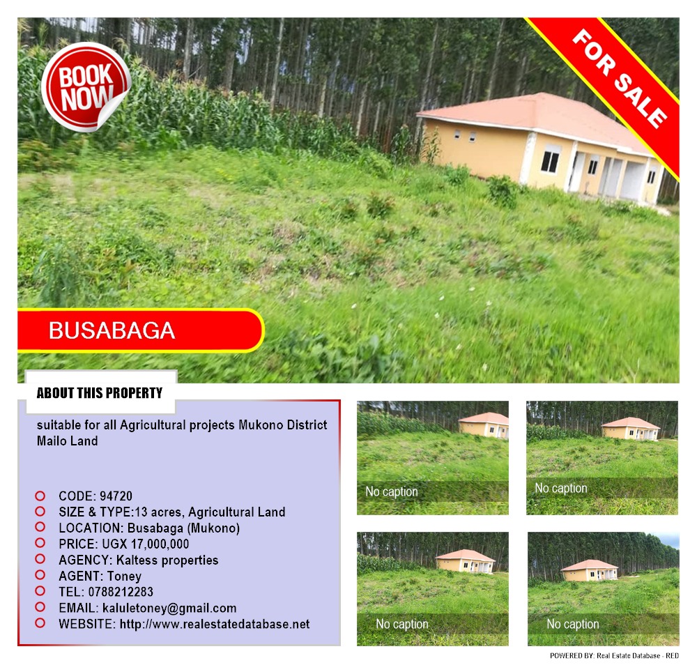 Agricultural Land  for sale in Busabaga Mukono Uganda, code: 94720