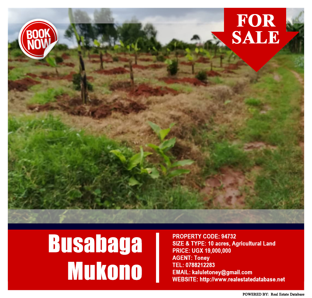 Agricultural Land  for sale in Busabaga Mukono Uganda, code: 94732