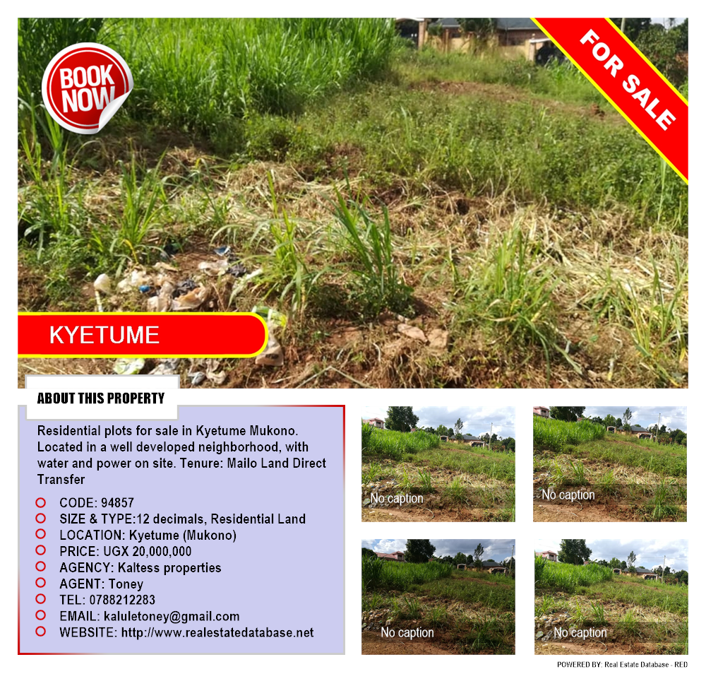 Residential Land  for sale in Kyetume Mukono Uganda, code: 94857