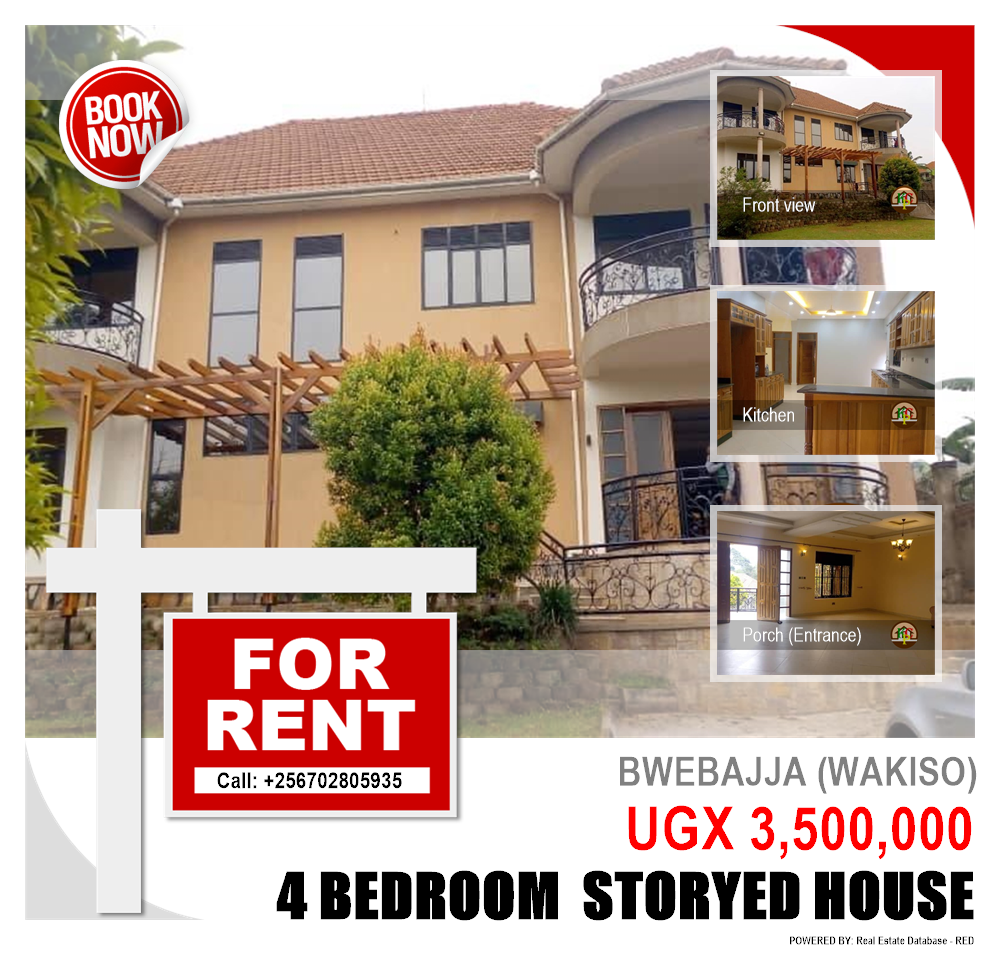 4 bedroom Storeyed house  for rent in Bwebajja Wakiso Uganda, code: 94941