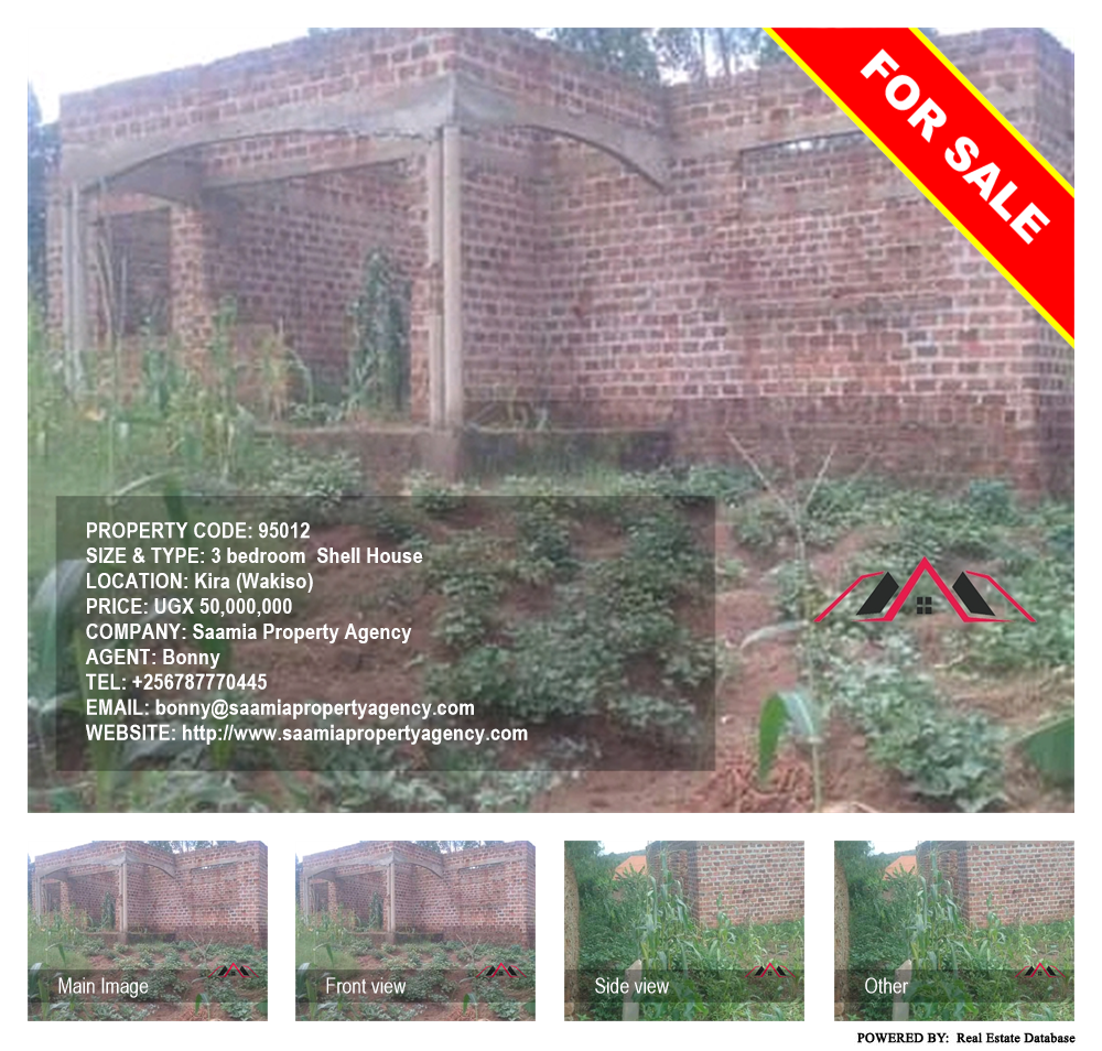 3 bedroom Shell House  for sale in Kira Wakiso Uganda, code: 95012