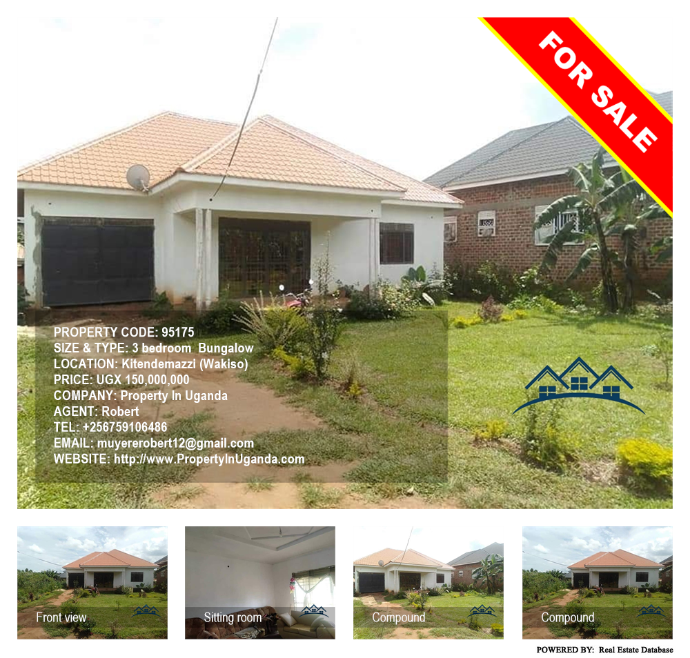 3 bedroom Bungalow  for sale in Kitende Wakiso Uganda, code: 95175