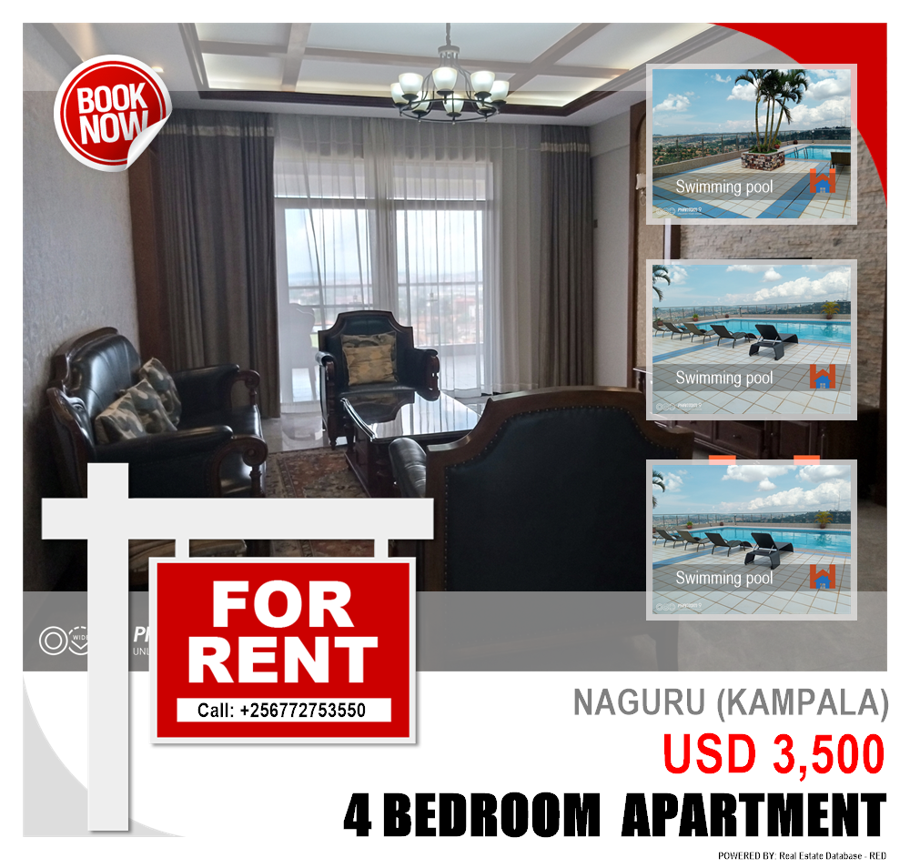 4 bedroom Apartment  for rent in Naguru Kampala Uganda, code: 95225