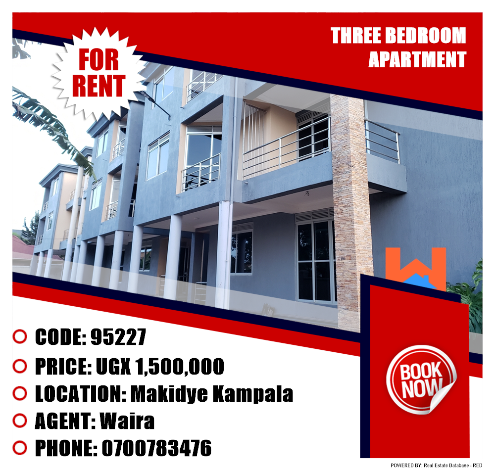 3 bedroom Apartment  for rent in Makindye Kampala Uganda, code: 95227