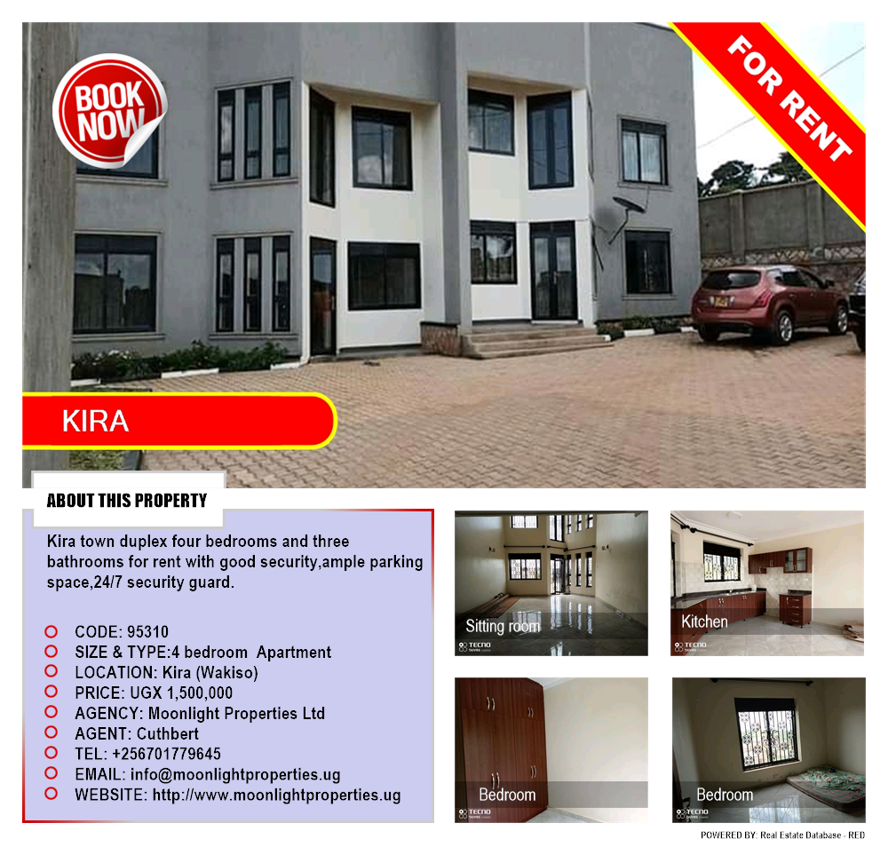 4 bedroom Apartment  for rent in Kira Wakiso Uganda, code: 95310