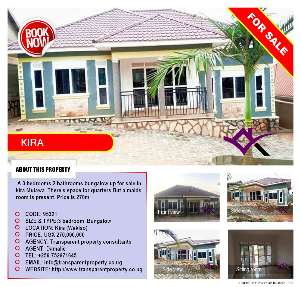 3 bedroom Bungalow  for sale in Kira Wakiso Uganda, code: 95321