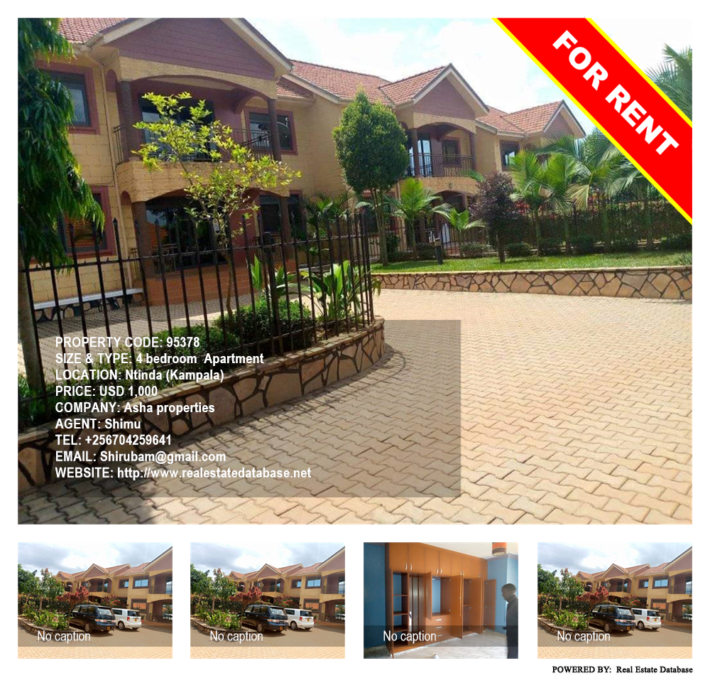 4 bedroom Apartment  for rent in Ntinda Kampala Uganda, code: 95378