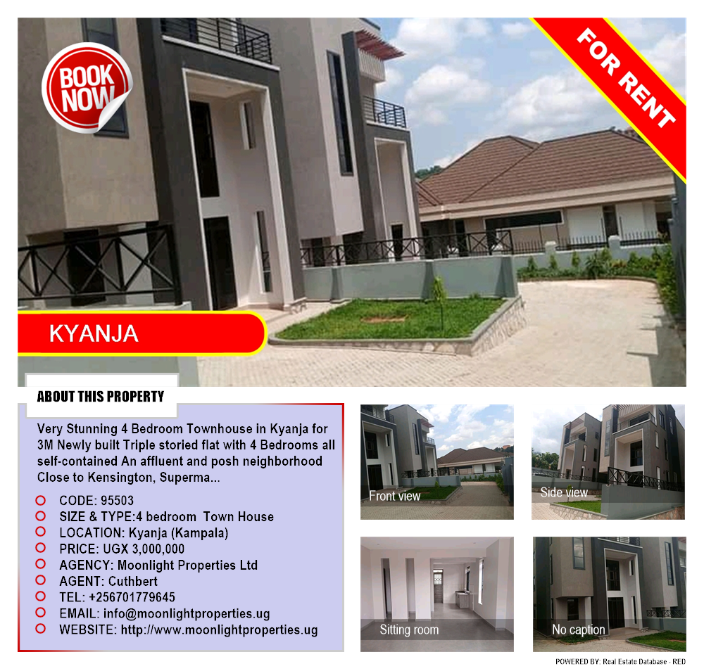 4 bedroom Town House  for rent in Kyanja Kampala Uganda, code: 95503