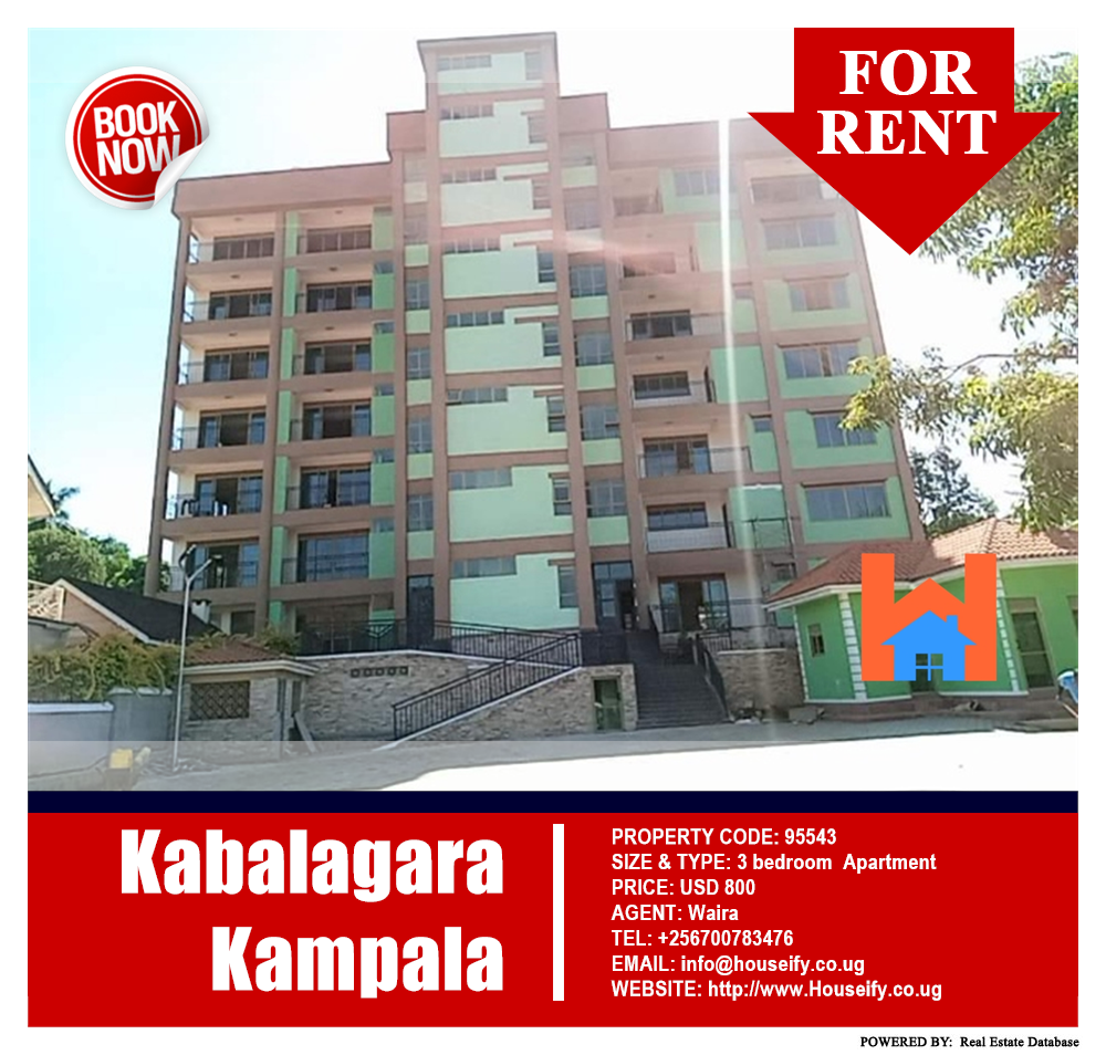 3 bedroom Apartment  for rent in Kabalagala Kampala Uganda, code: 95543