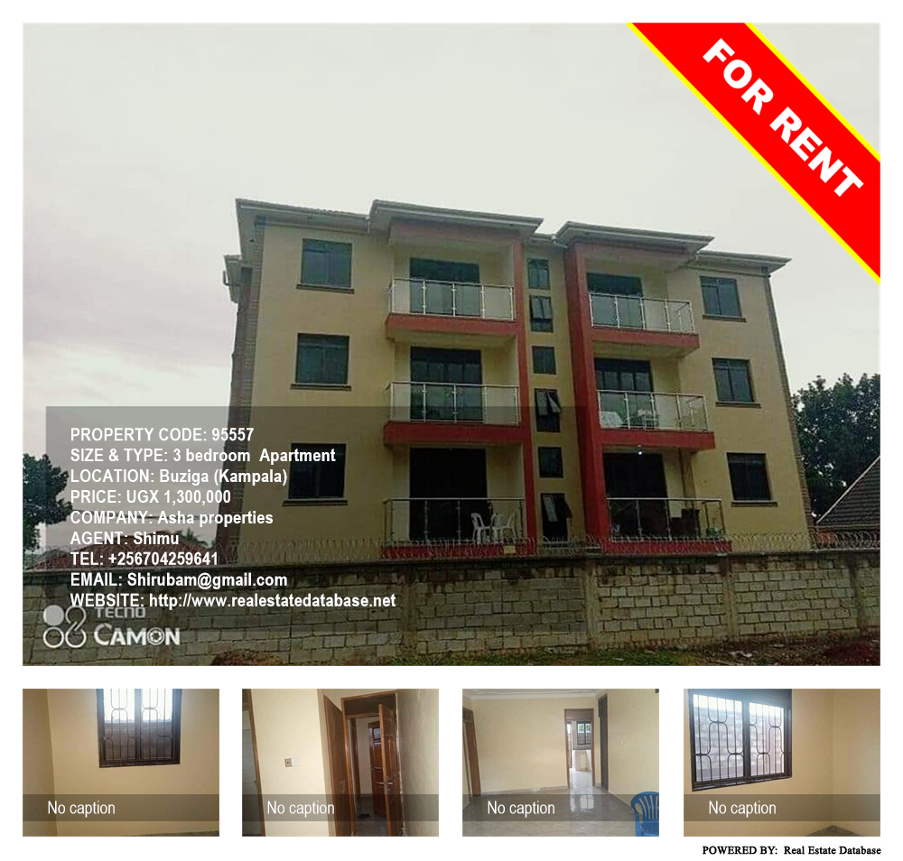 3 bedroom Apartment  for rent in Buziga Kampala Uganda, code: 95557