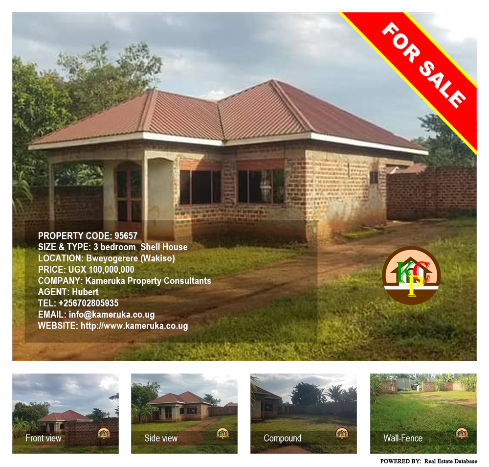 3 bedroom Shell House  for sale in Bweyogerere Wakiso Uganda, code: 95657