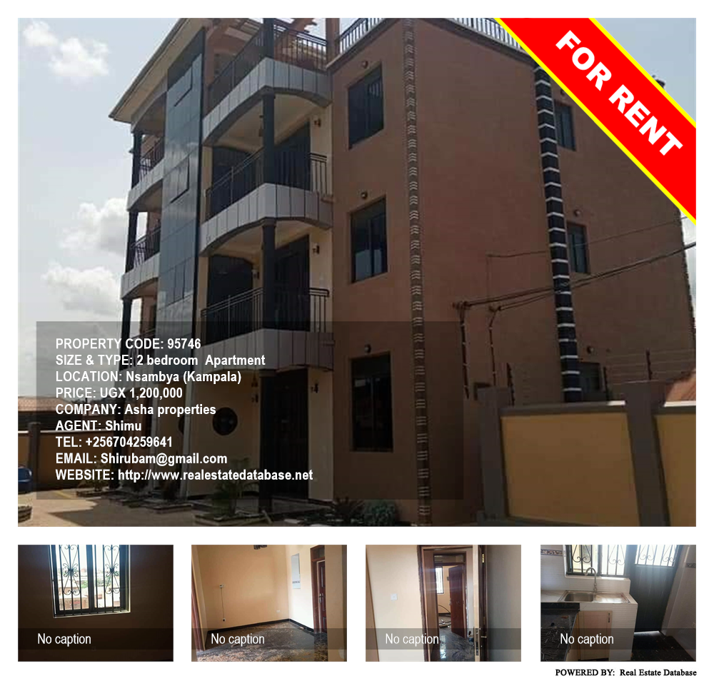 2 bedroom Apartment  for rent in Nsambya Kampala Uganda, code: 95746