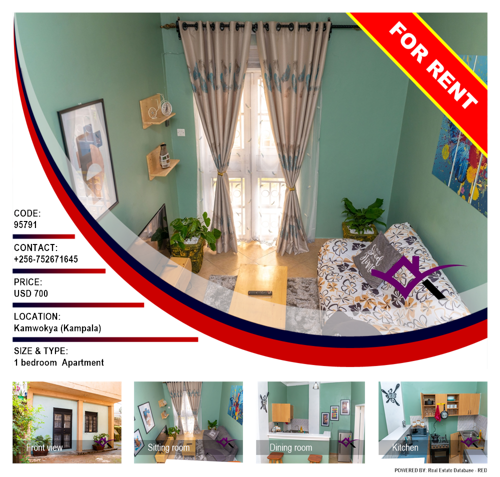 1 bedroom Apartment  for rent in Kamwokya Kampala Uganda, code: 95791