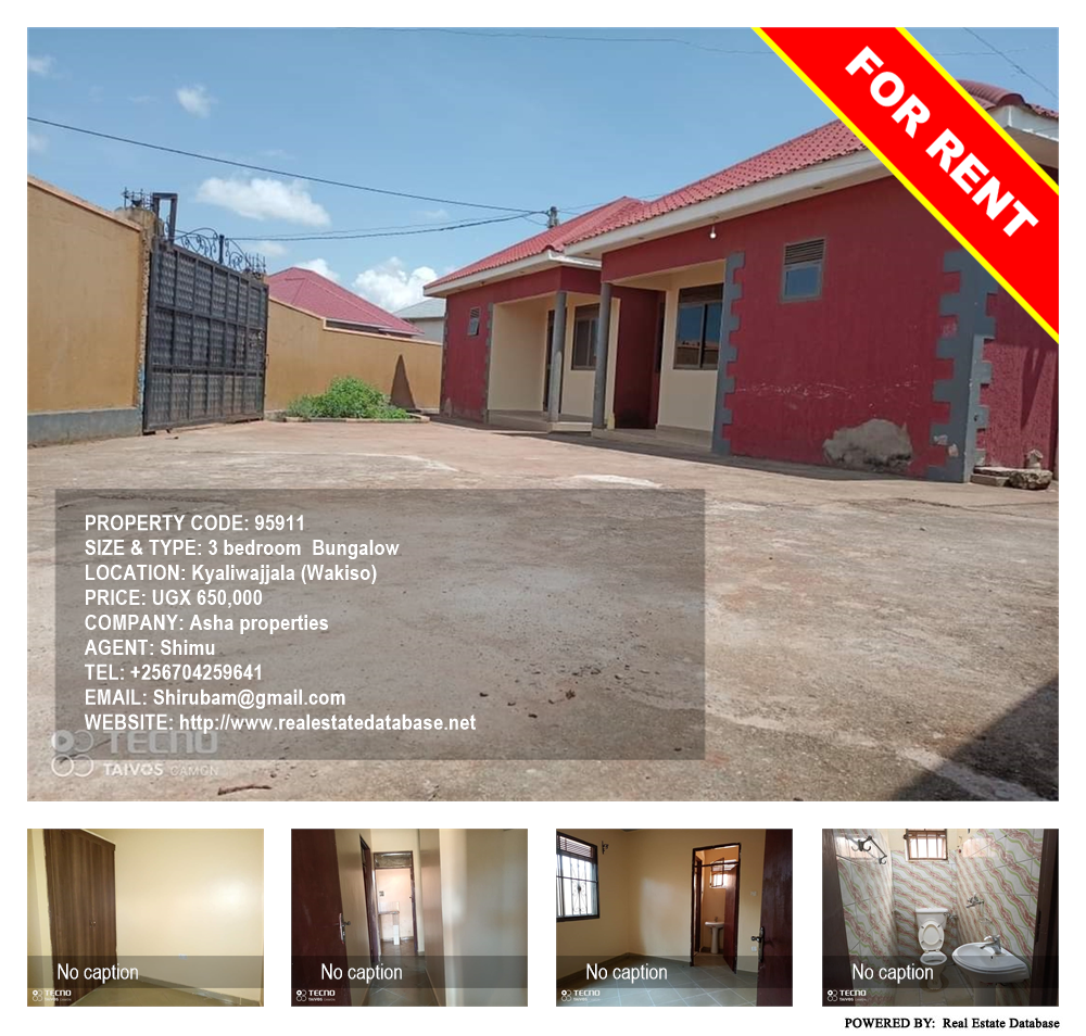 3 bedroom Bungalow  for rent in Kyaliwajjala Wakiso Uganda, code: 95911