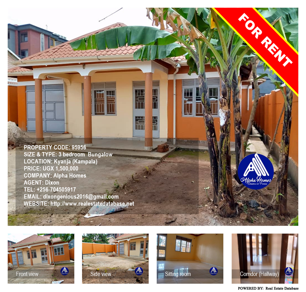 3 bedroom Bungalow  for rent in Kyanja Kampala Uganda, code: 95956
