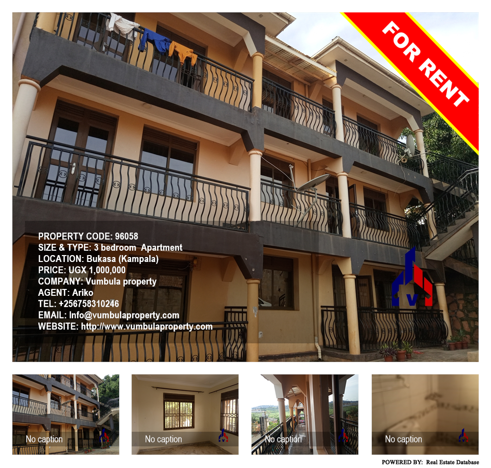 3 bedroom Apartment  for rent in Bukasa Kampala Uganda, code: 96058