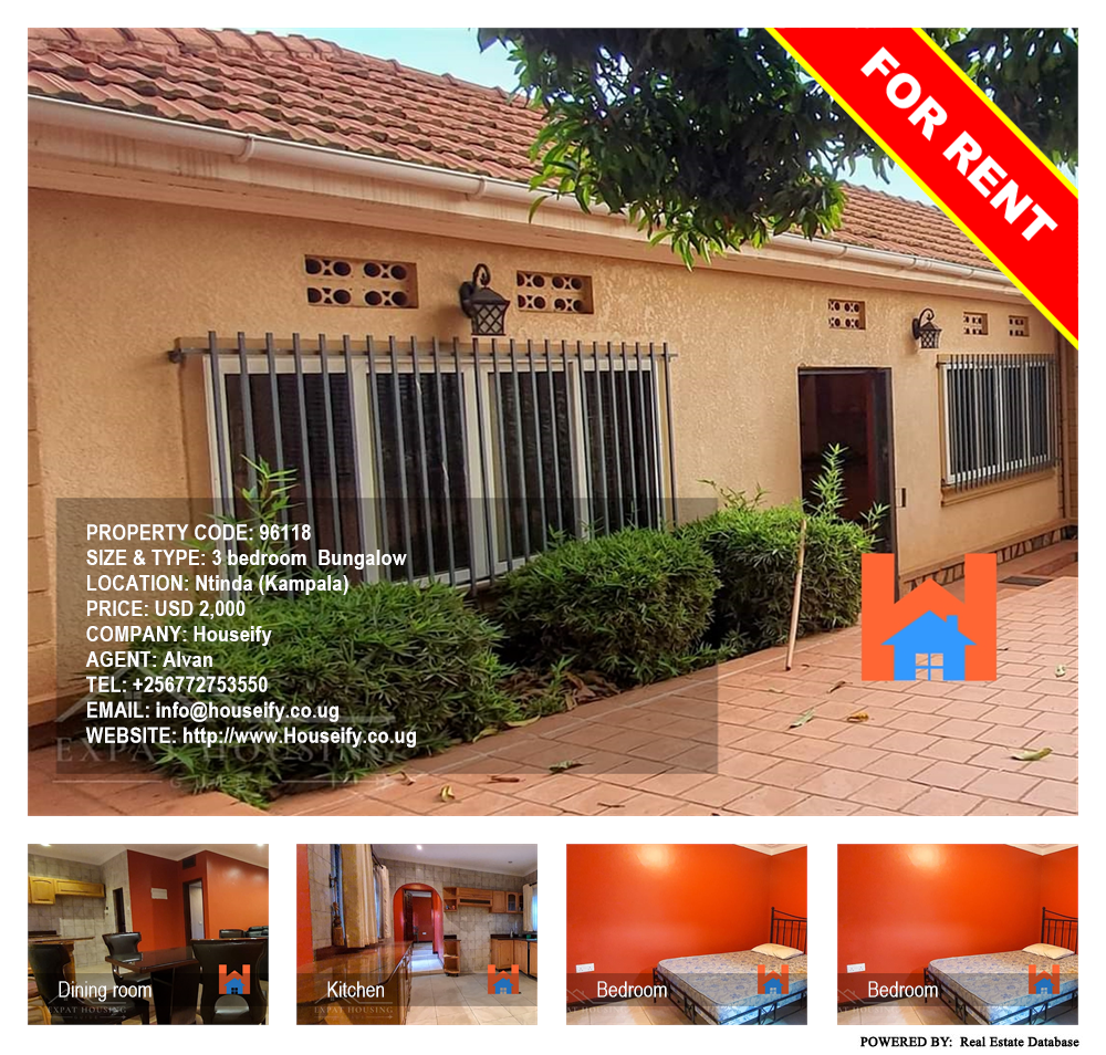 3 bedroom Bungalow  for rent in Ntinda Kampala Uganda, code: 96118