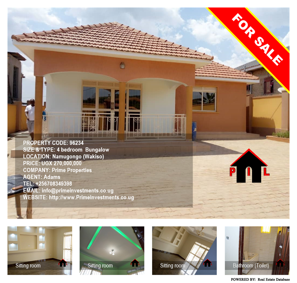 4 bedroom Bungalow  for sale in Namugongo Wakiso Uganda, code: 96234