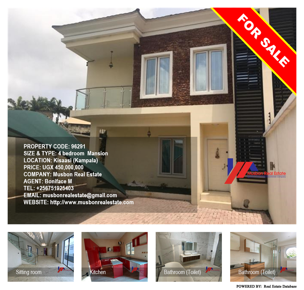 4 bedroom Mansion  for sale in Kisaasi Kampala Uganda, code: 96291