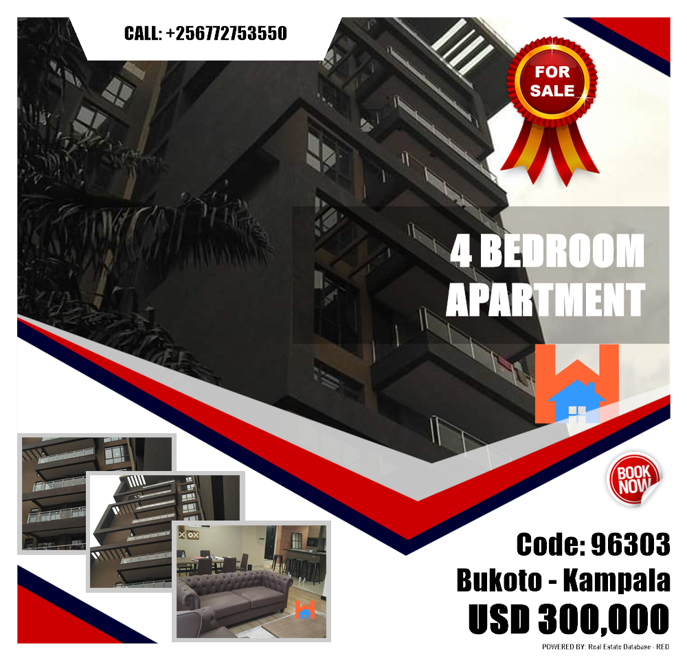 4 bedroom Apartment  for sale in Bukoto Kampala Uganda, code: 96303